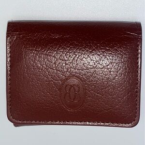 VTG Buxton Brown Leather Change Coin Purse Mini Wallet folded snapped closure